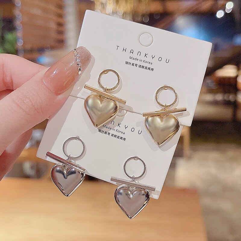 Wholesale Sterling Silver Post Love Heart Earrings Ear Studs Earrings  Dropshipping Jewelry Gift