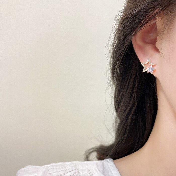 Wholesale 925 Silver Post Star Ear Studs Earrings Female Women Earrings  Dropshipping Jewelry Gift