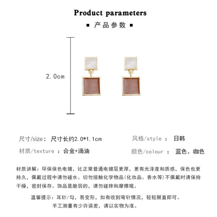Wholesale Sterling Silver Post Square Earrings Irregular Ear Studs Earrings  Dropshipping Jewelry Gift