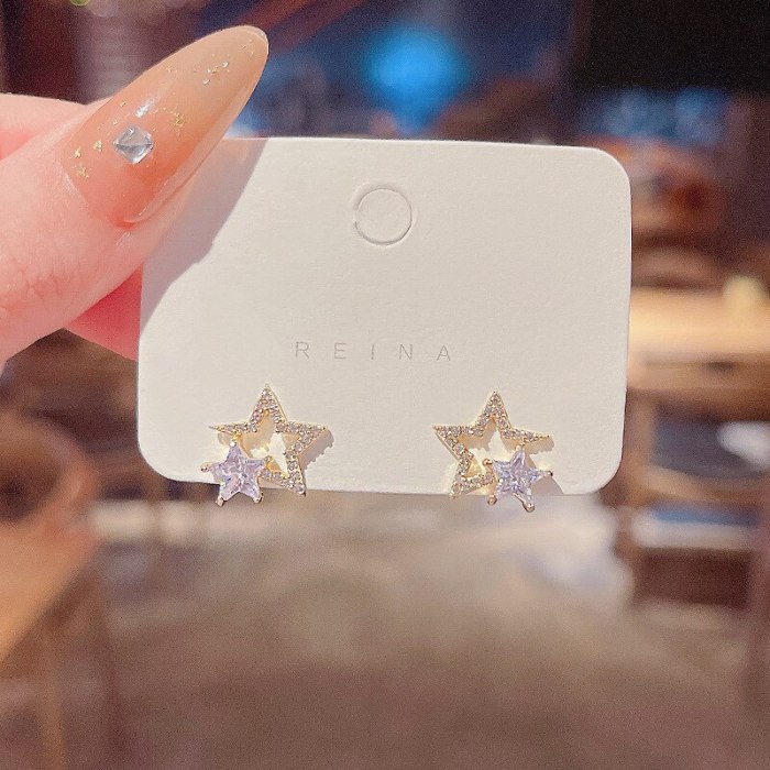 Wholesale 925 Silver Post Star Ear Studs Earrings Female Women Earrings  Dropshipping Jewelry Gift