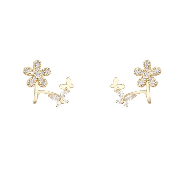 Wholesale Sterling Silver Post Flower Stud Earrings Eardrops  Dropshipping Jewelry Gift