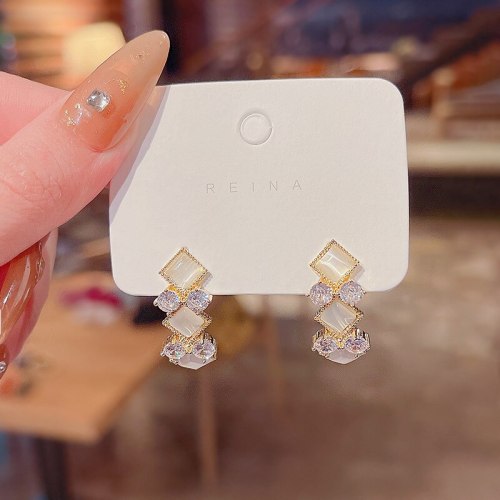 Wholesale Sterling Silver Post New Semi-Circle Earrings Female Women Stud Earrings  Dropshipping Jewelry Gift