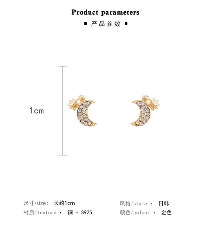 Wholesale 925 Silver Post Star And Moon Stud Earring Earrings Eardrops  Dropshipping Jewelry Gift