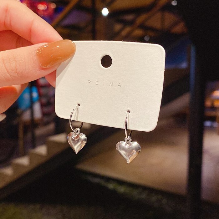 Wholesale Love Heart Stud Earrings Sterling Silver Post Peach Heart Earrings  Dropshipping Jewelry Gift