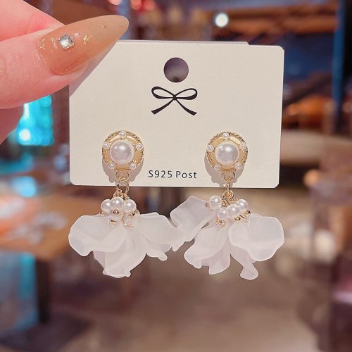 Wholesale Sterling Silver Post New Flower Earrings Female Women Stud Earrings  Dropshipping Jewelry Gift