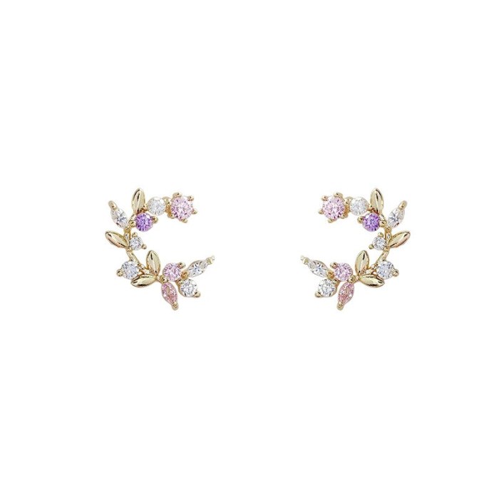Wholesale 925 Silver Pin Women Flower Stud Earrings Dropshipping Jewelry Women Fashion Gift