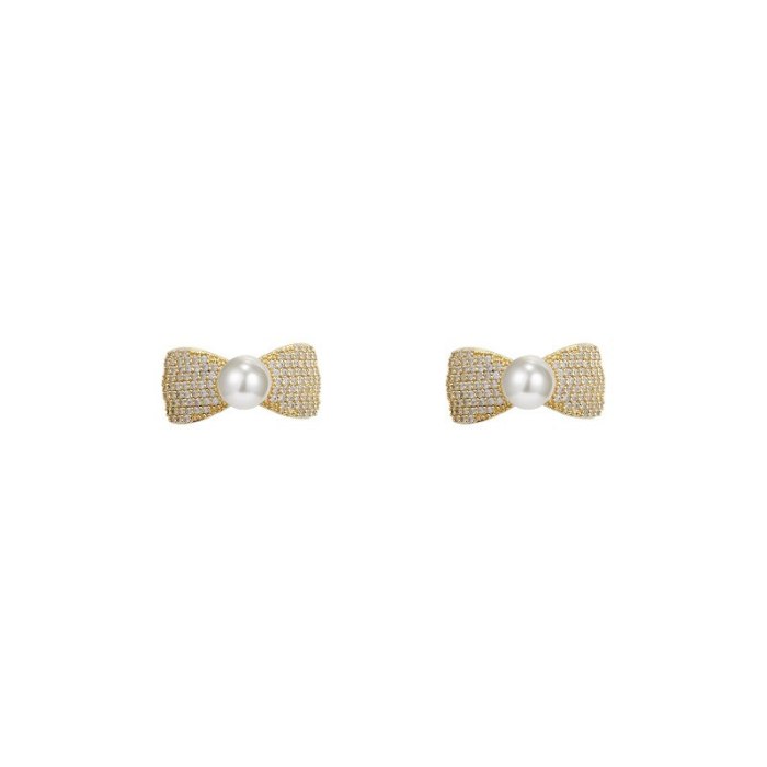 Wholesale Sterling Silver Post New Bow Earrings Studs Earrings Dropshipping Jewelry Women Fashion Gift