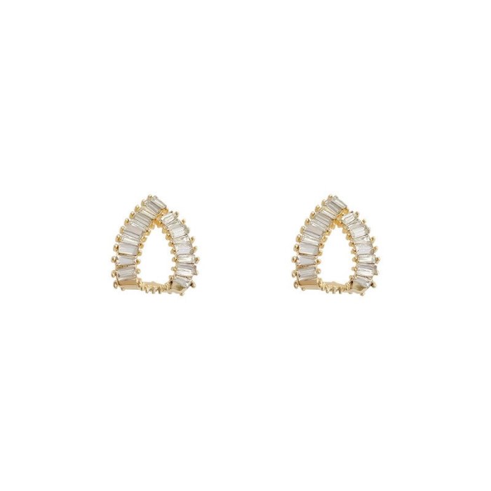 Wholesale 925 Silver Post New Zircon Women Stud Earrings Dropshipping Jewelry Women Fashion Gift