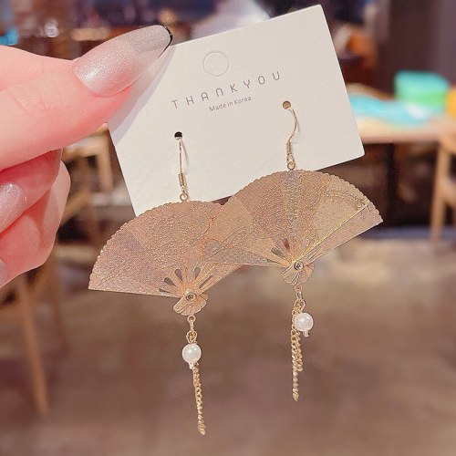 Wholesale Sterling Silver Post Fan-Shaped Earrings Women's Ear Hook Studs Dropshipping Jewelry Women Fashion Gift