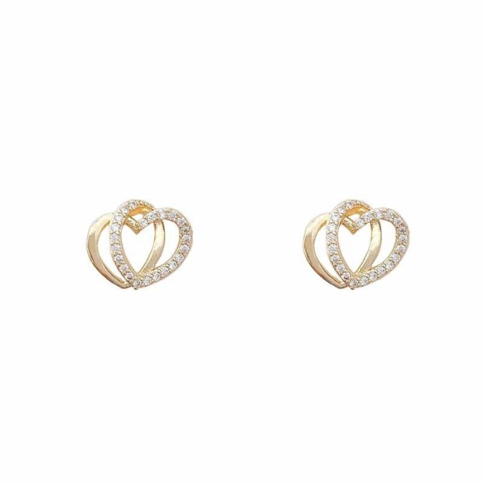 Wholesale Sterling Silver Post Love Heart Women Stud Earrings Dropshipping Jewelry Women Fashion Gift