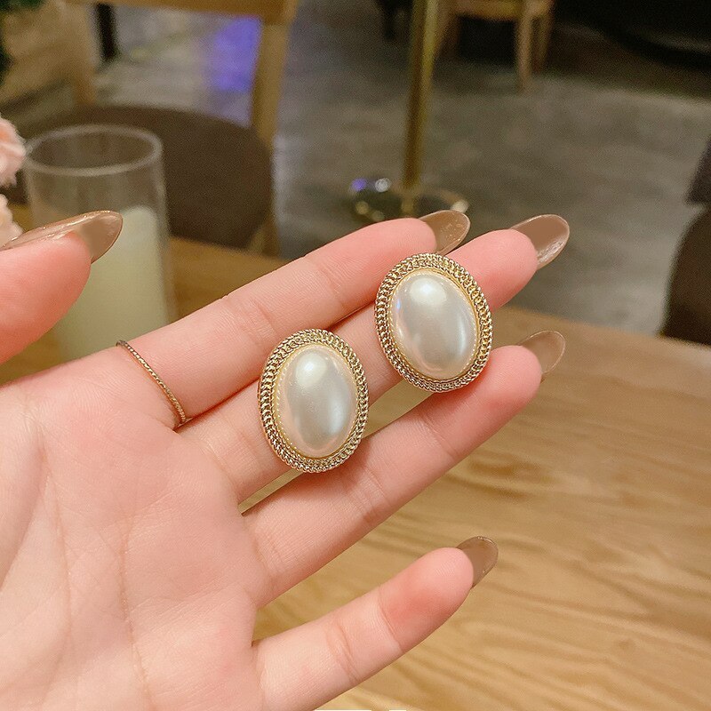 Wholesale S925 Silver Pearl Stud Earrings New Earrings Dropshipping Jewelry Women Fashion Gift