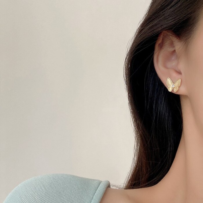 Wholesale Sterling Silver Post New Opal Women Stud Earrings Dropshipping Jewelry Women Fashion Gift