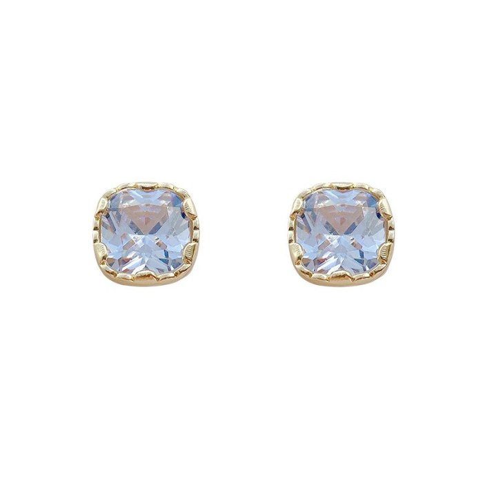 Wholesale Sterling Silver Post Stud Earrings Square Women Earrings Dropshipping Jewelry Women Fashion Gift
