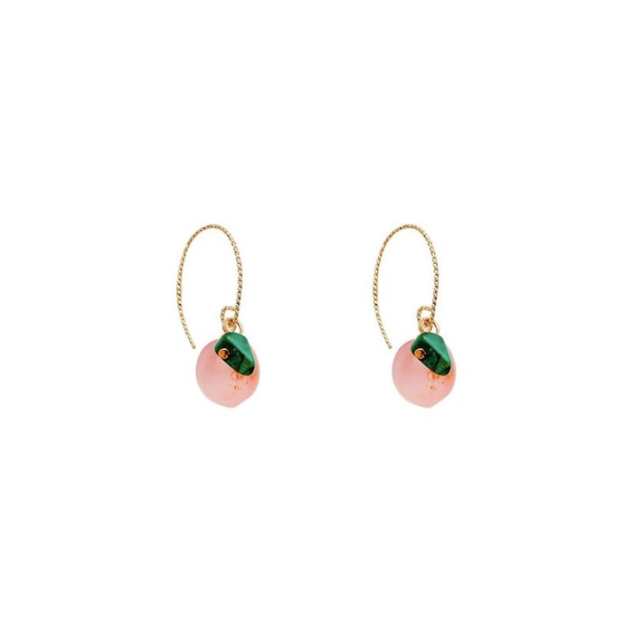Wholesale 925 Silver Post New Peach Earrings Studs Earrings Dropshipping Jewelry Women Fashion Gift