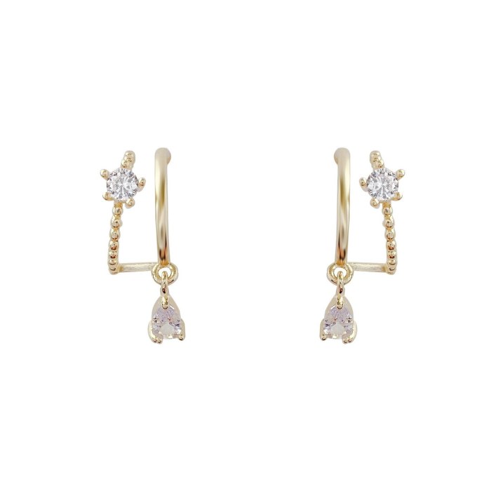 Wholesale Sterling Silver Post Water Drop Eardrops Stud Earrings Women's Oval Earrings Dropshipping Jewelry Women Fashion Gift