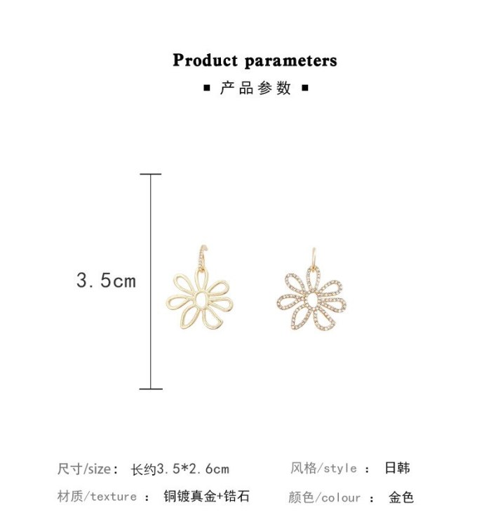 Wholesale Asymmetric Flower Earrings For Women S925 Silver Studs Earrings Dropshipping Jewelry Women Fashion Gift