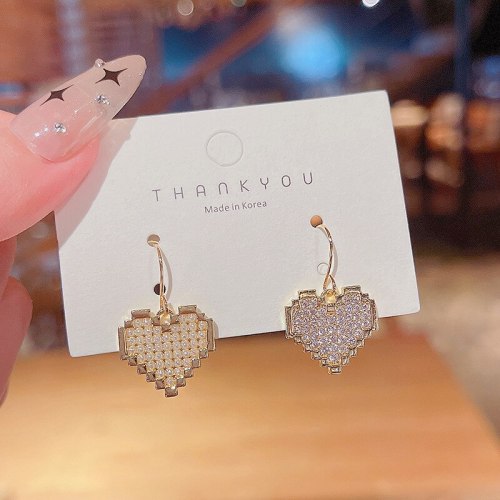 Wholesale Sterling Silver Post Love Heart Earrings Rhinestone Pearl Studs Earrings Dropshipping Jewelry Women Fashion Gift