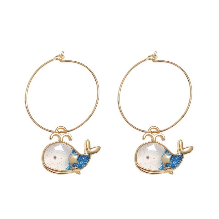 Wholesale New Whale Fashion Earrings Fishtail Earrings 925 Silver Studs Earrings Dropshipping Jewelry Women Fashion Gift
