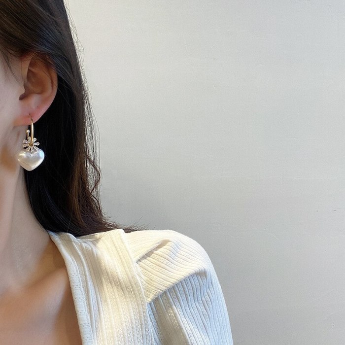 Wholesale Sterling Silver Post New Love Pendant Women Stud Earrings Dropshipping Jewelry Women Fashion Gift