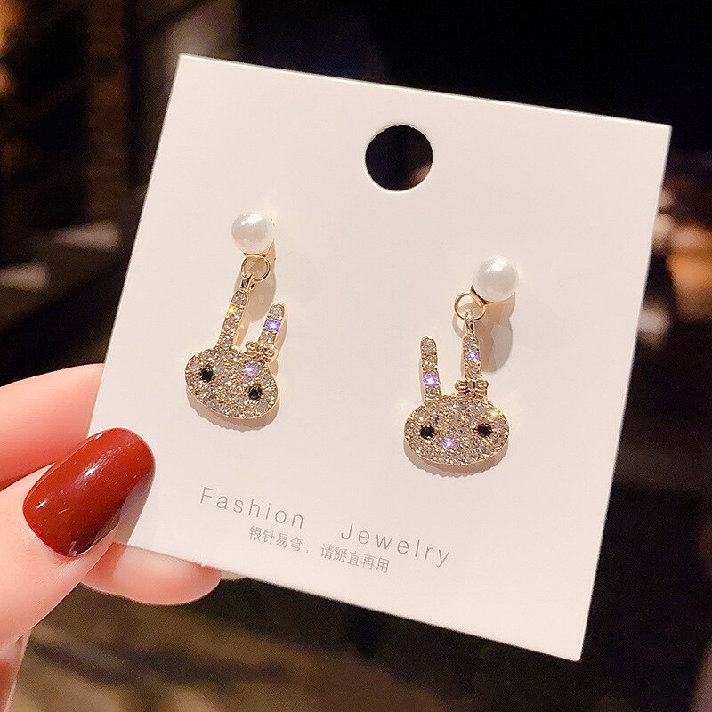 Wholesale 925 Silver Post New Rabbit Earrings Stud Earring Earrings Dropshipping Jewelry Women Fashion Gift