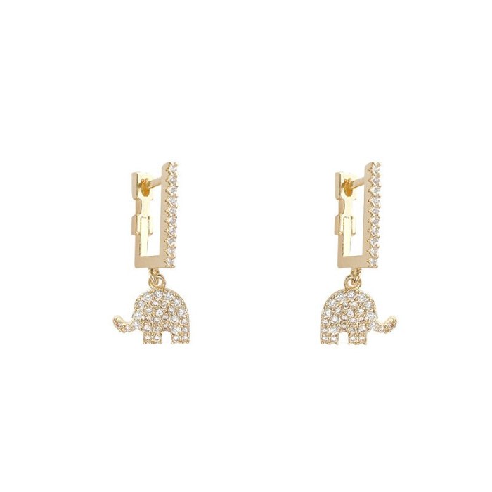 Wholesale Sterling Silver Post Baby Elephant Studs Female Eardrops Earrings Ear Clip Dropshipping Jewelry Women Fashion Gift