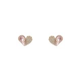 Wholesale 925 Silver Post New Asymmetric Pink Love Heart Stud Earrings Dropshipping Jewelry Women Fashion Gift