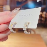 Wholesale 925 Silver Post C- Shaped Opal Stone Studs Studs Earrings Dropshipping Jewelry Women Fashion Gift
