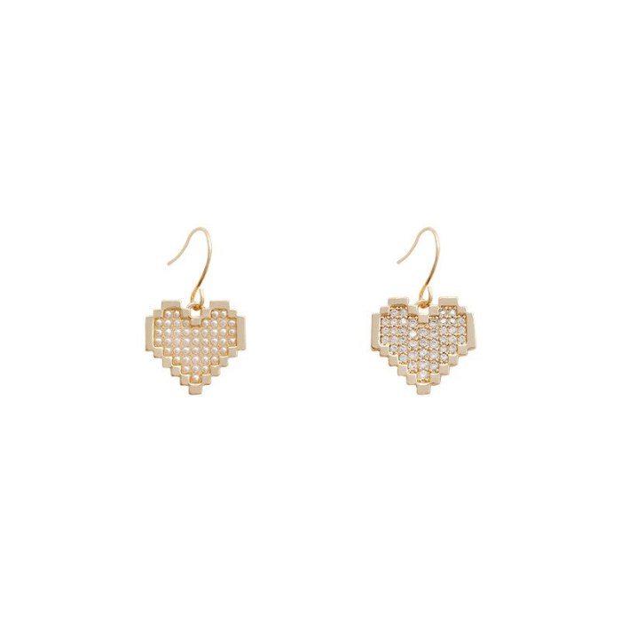 Wholesale Sterling Silver Post Love Heart Earrings Rhinestone Pearl Studs Earrings Dropshipping Jewelry Women Fashion Gift