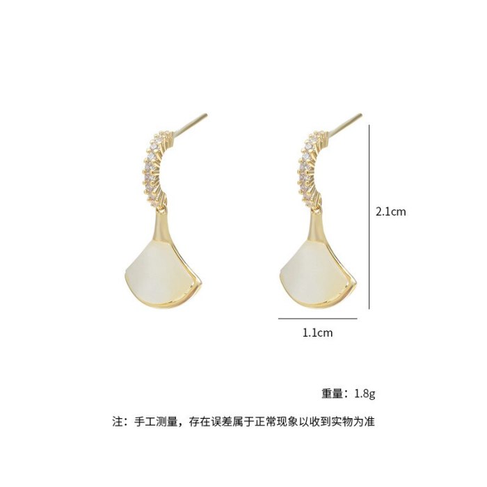 Wholesale Sterling Silver Post Skirt Shell Fritillary Stud Earrings For Women Jewelry Women Gift