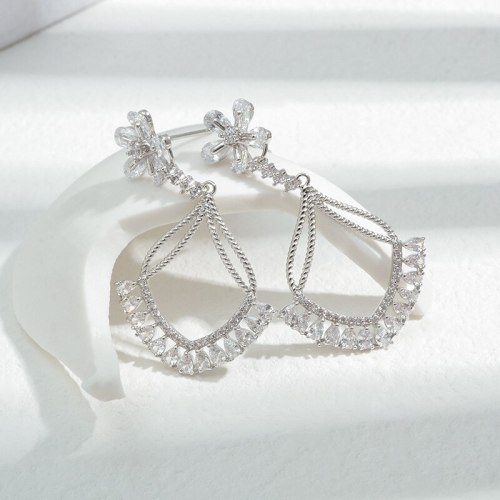 Wholesale Stud Women Sterling Silver Post Petal Earrings Jewelry Women Gift
