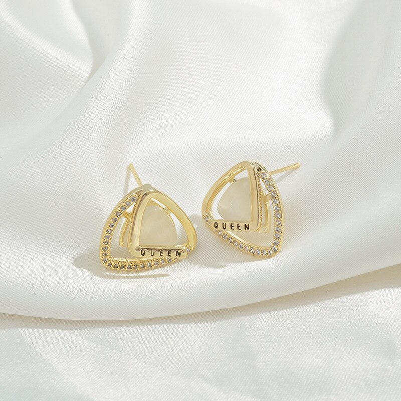 Wholesale Sterling Silver Post New Opal Stone Stud Female Earrings Jewelry Women Gift