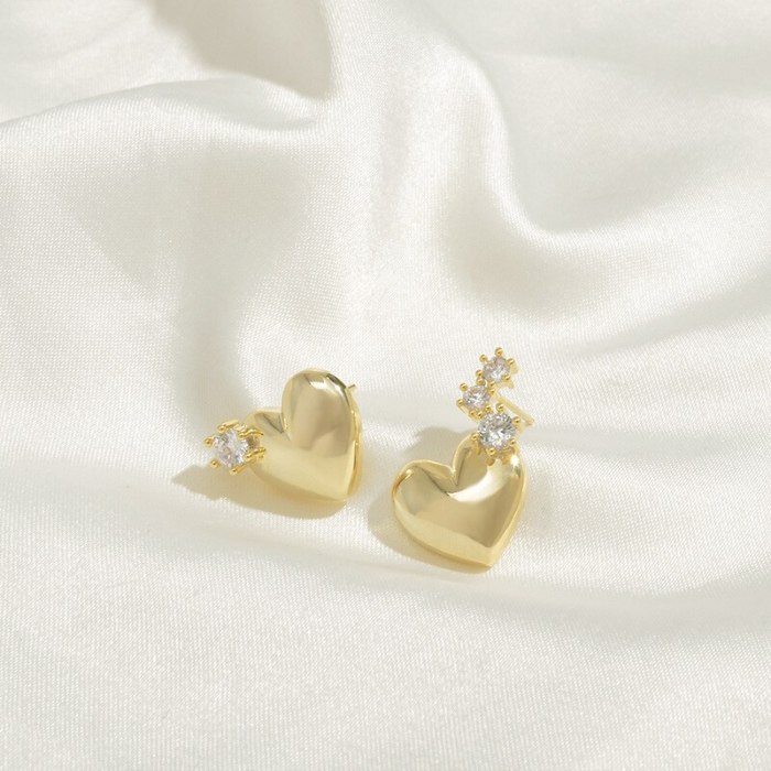 Wholesale Earrings Sterling Silver Post Love Heart Stud Women Earrings Jewelry Women Gift
