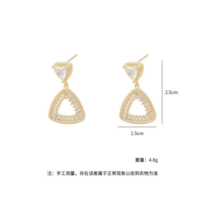 Wholesale New Sterling Silver Post Zircon Stud Earrings For Women Eardrops Earrings Ornament Jewelry Women Gift