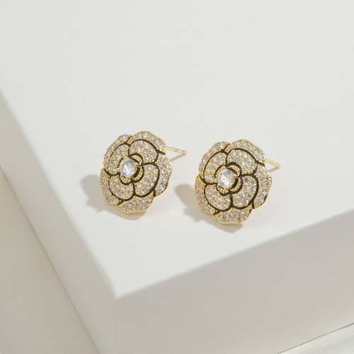Wholesale Camellia Stud Earrings For Women Sterling Silver Post Stud Earrings Jewelry Women Gift