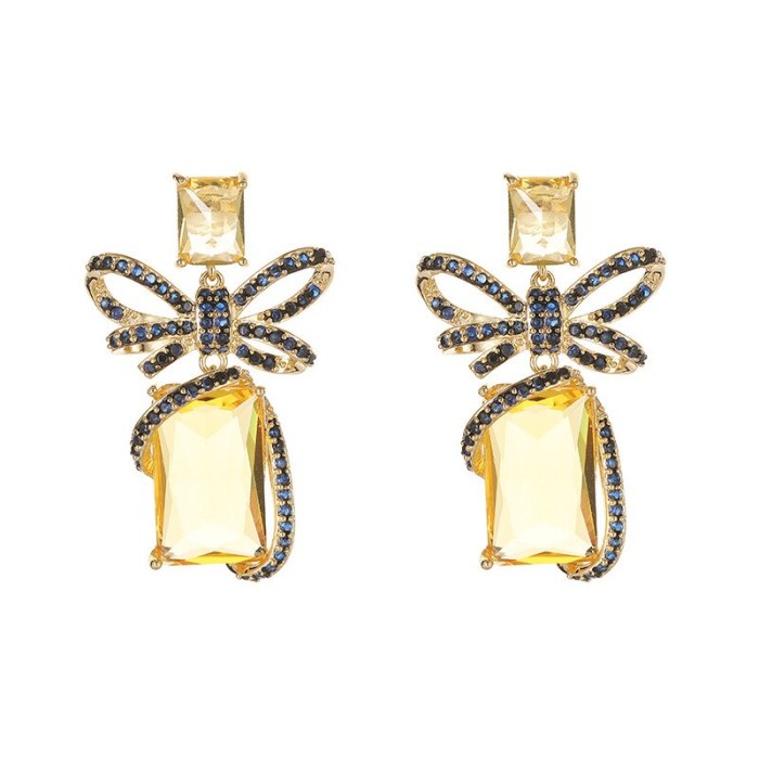 Wholesale Zircon Bow Earrings Sterling Silver Post Earrings For Women Jewelry Women Gift