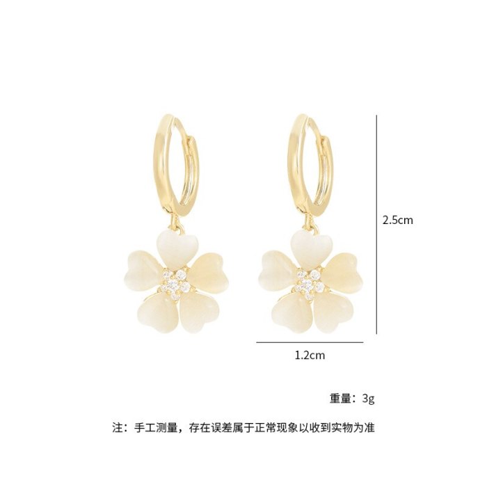 Wholesale New Opal Flower Women Petals Ear Clip Jewelry Women Gift