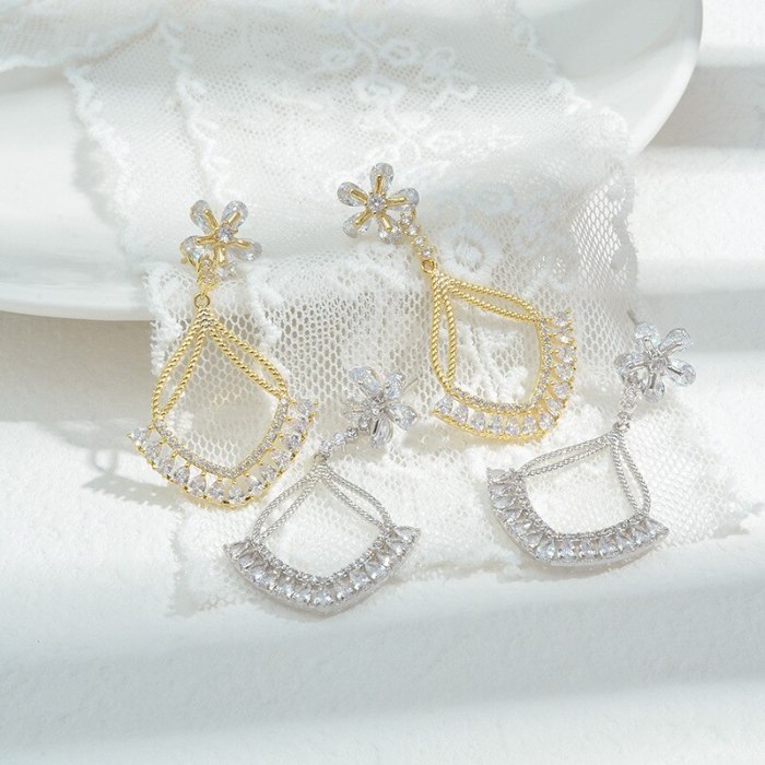 Wholesale Stud Women Sterling Silver Post Petal Earrings Jewelry Women Gift