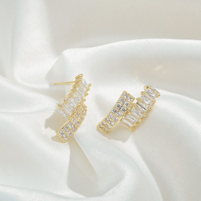 Wholesale Zircon Stud Earrings For Women Sterling Silver Post Earrings Jewelry Women Gift