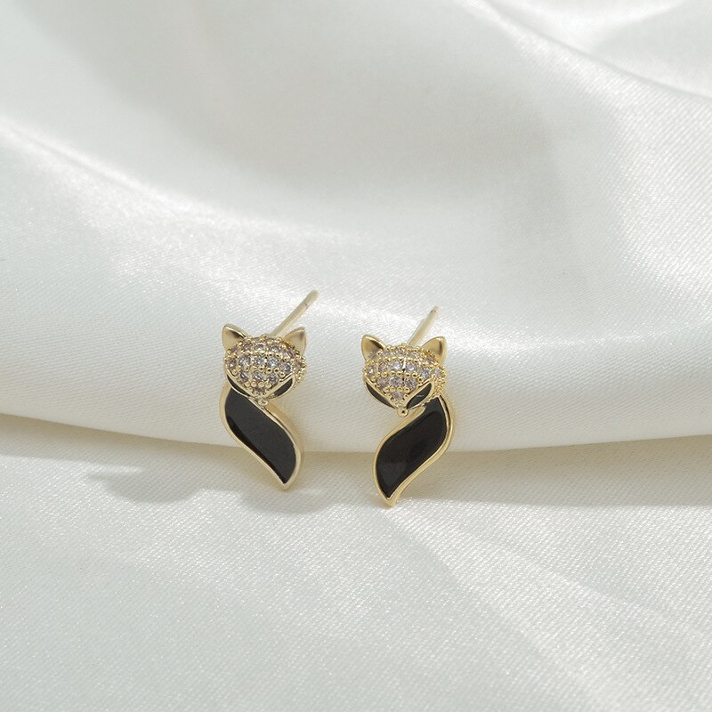 Wholesale Women Stud Earrings Sterling Silver Post New Fox Earrings Jewelry Jewelry Women Gift