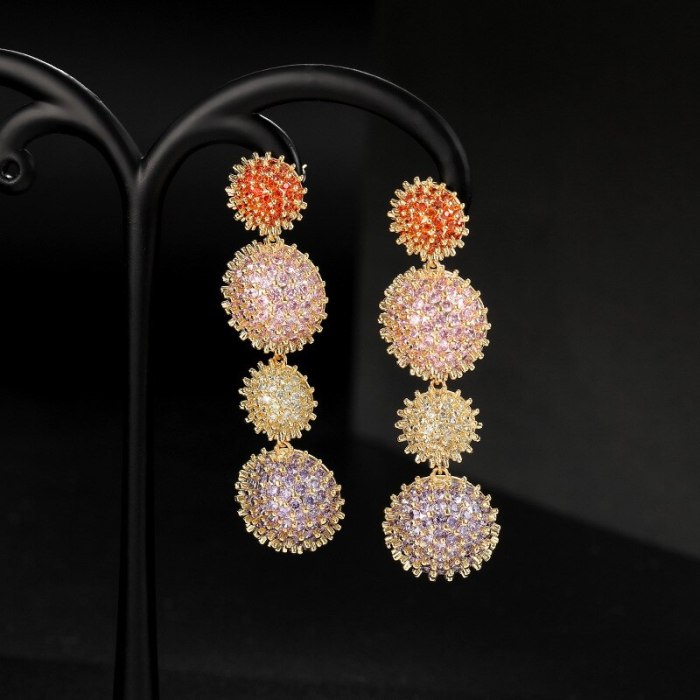 Wholesale Zircon SUNFLOWER Earrings Sterling Silver Post Earrings For Women Jewelry Women Gift