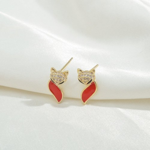 Wholesale Women Stud Earrings Sterling Silver Post New Fox Earrings Jewelry Jewelry Women Gift
