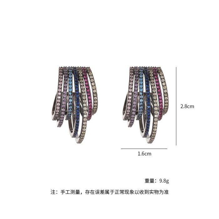 Wholesale Zircon C- Shaped Earrings Sterling Silver Post Earrings For Women Jewelry Women Gift