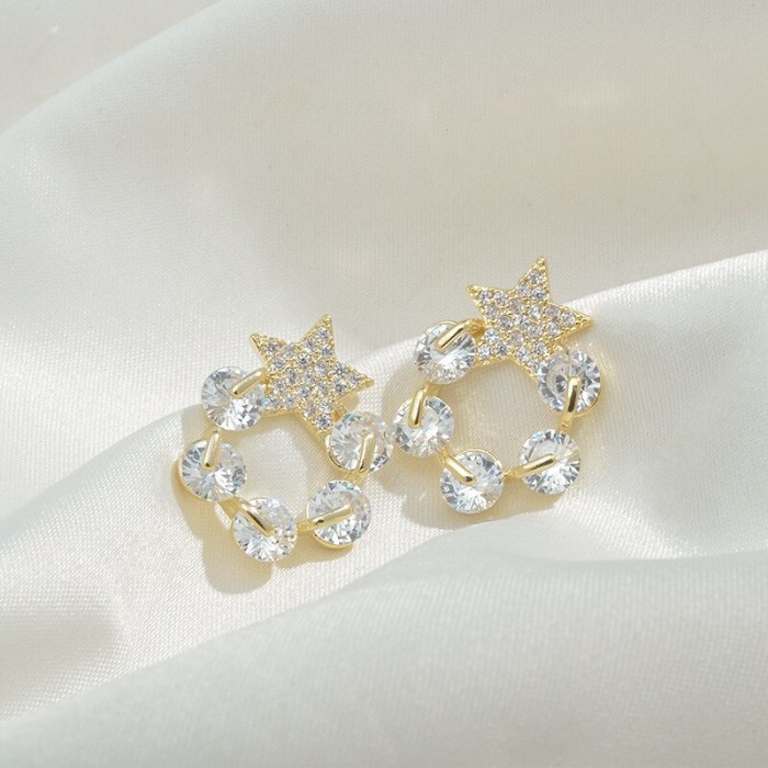 Wholesale Zircon Stud Earrings For Women Sterling Silver Post Fashion Earrings Jewelry Women Gift