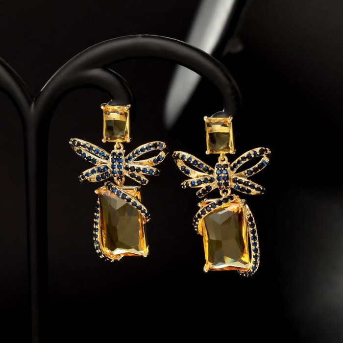 Wholesale Zircon Bow Earrings Sterling Silver Post Earrings For Women Jewelry Women Gift