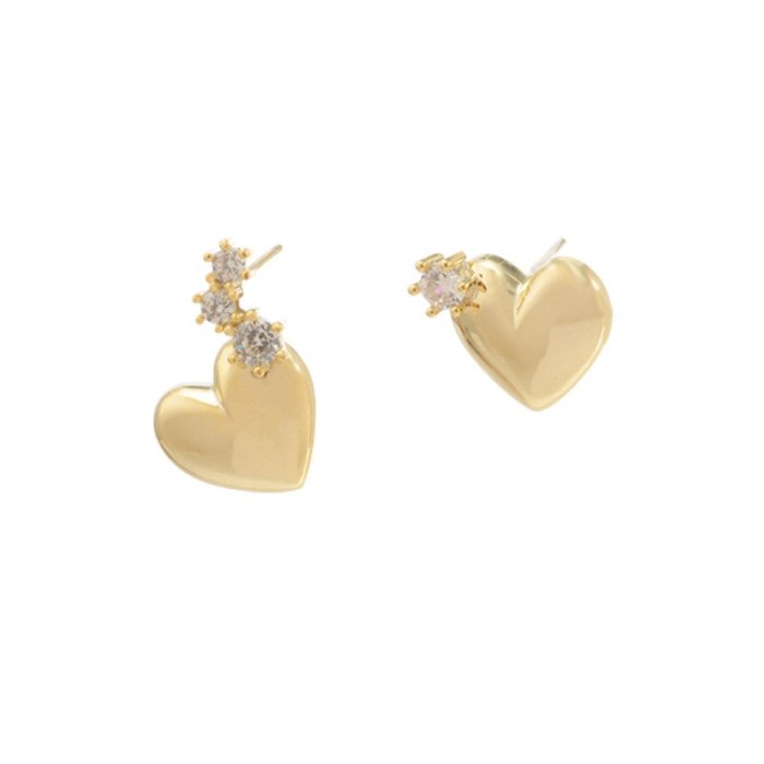 Wholesale Earrings Sterling Silver Post Love Heart Stud Women Earrings Jewelry Women Gift