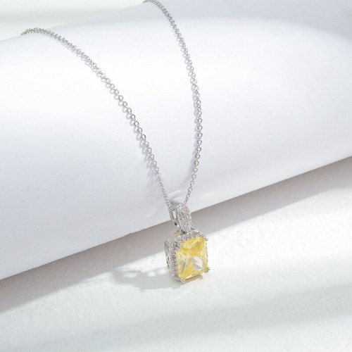 Wholesale Zircon Geometric Square Necklace For Women Chorker Chain Jewelry Dropshipping Jewellery Gift