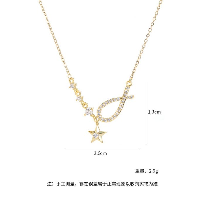 Wholesale Zircon Fishtail Fashion Necklace For Women Chorker Chain Trendy Dropshipping Jewellery Gift