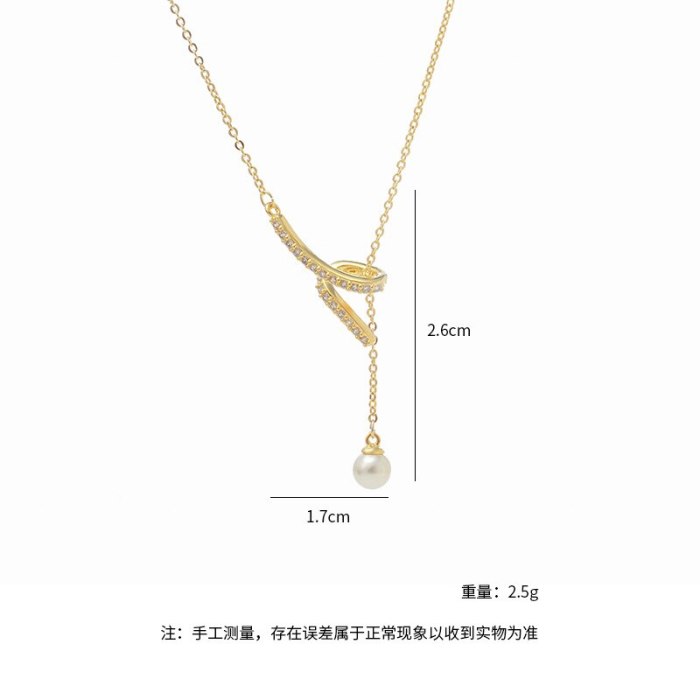 Wholesale Chorker Chain Zircon Tassel Pearl Necklace Female Women Girl Necklace Dropshipping Jewellery Gift