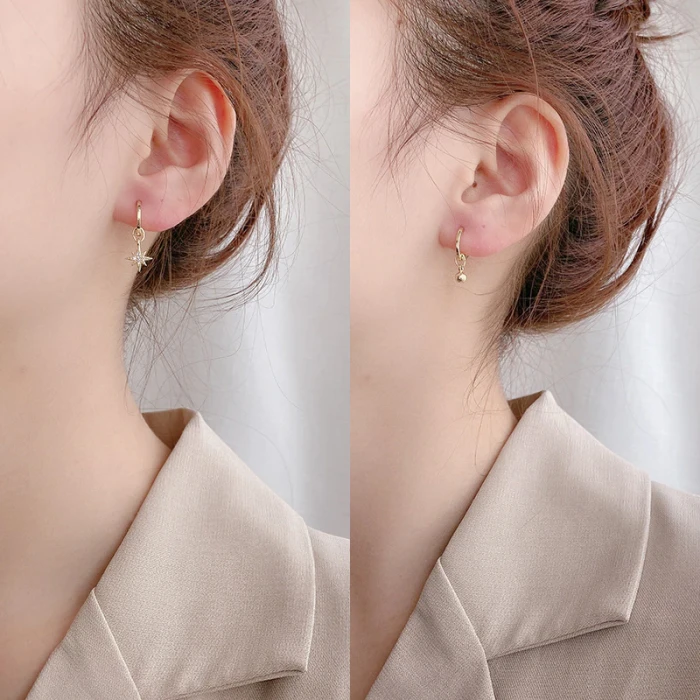 Wholesale 925 Silver Pin Earrings Women's Ear Ring Hexagram Stud Earrings Jewelry Women Gift