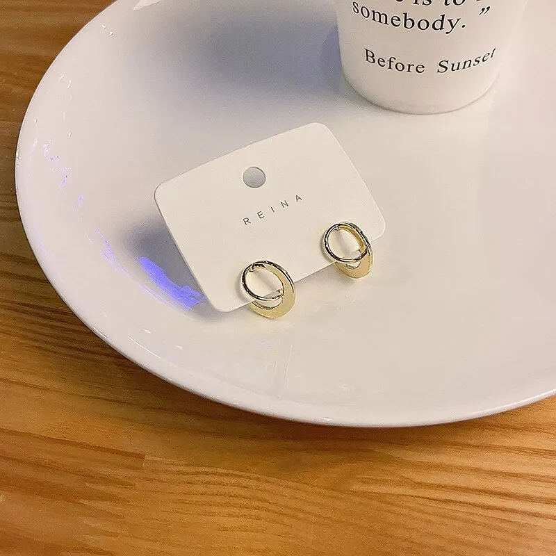 Wholesale Sterling Silver Post Fashion Oval Women Stud Earrings Jewelry Women Gift